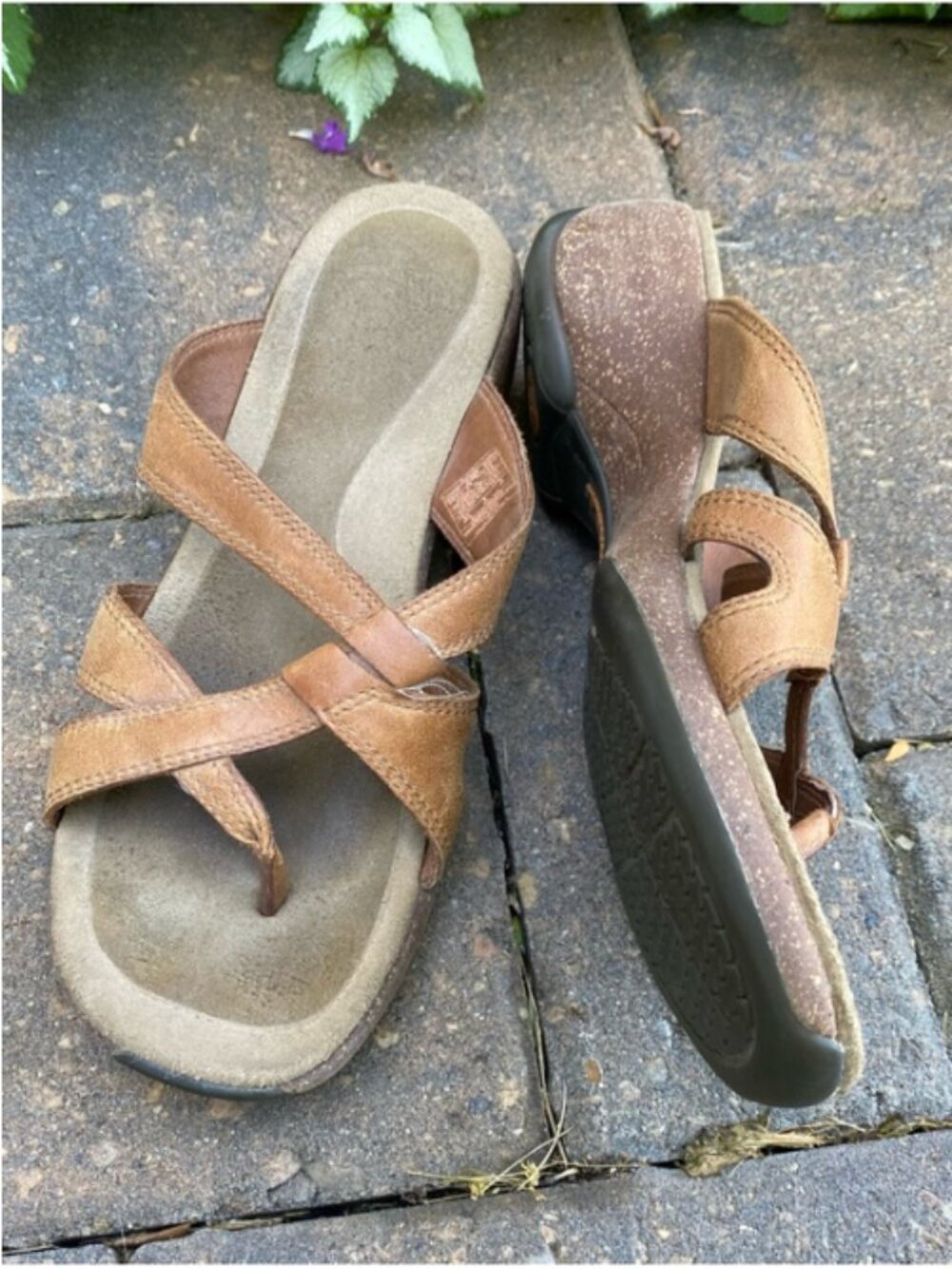 Merrell Sundial Crosslay Sandals — Brown Leather — Size 8 Summer Sale